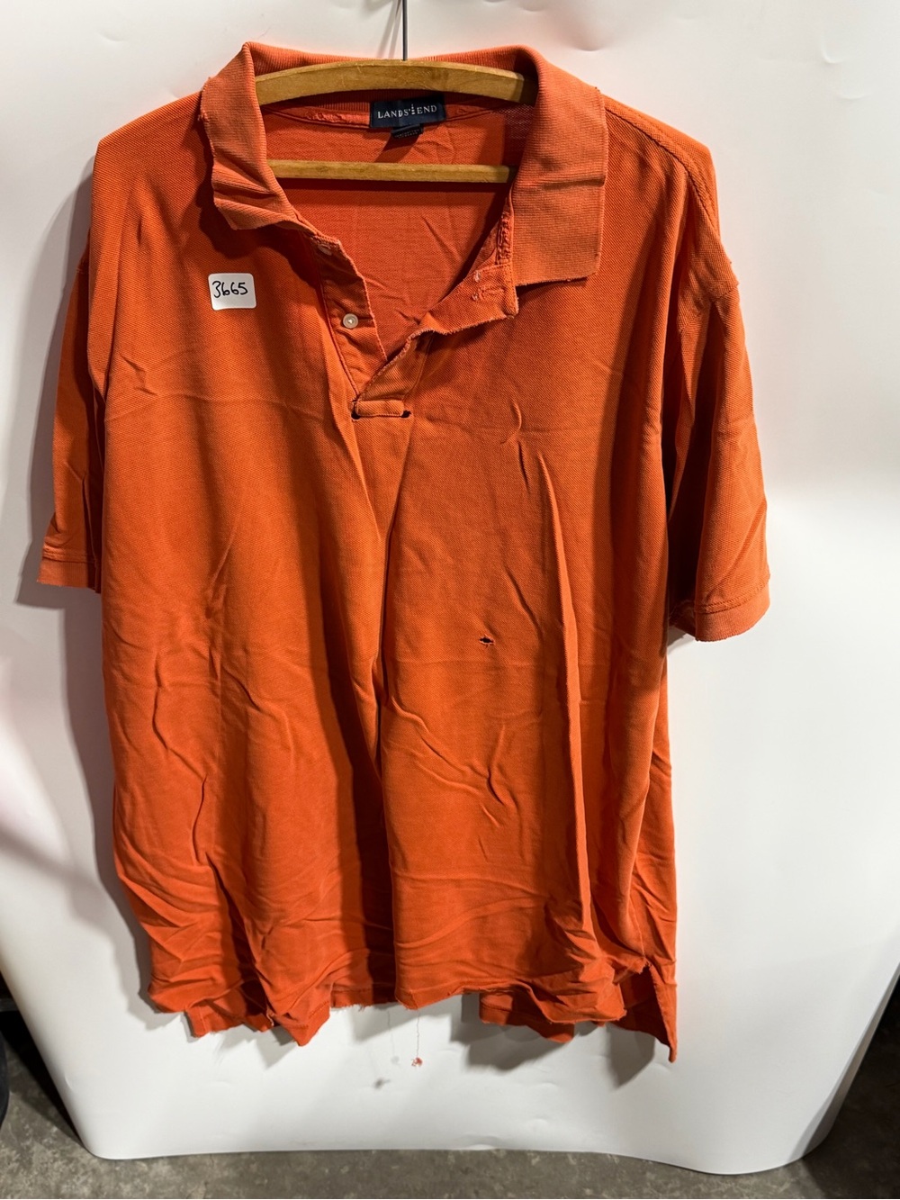 #3665-Land's End Men's Orange Polo Shirt